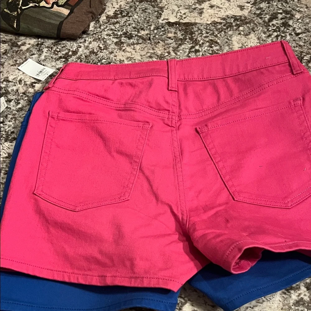 Set of 2 Old Navy Women's Brand New Pink and Deep Blue Jean Shorts - Picture 9 of 9